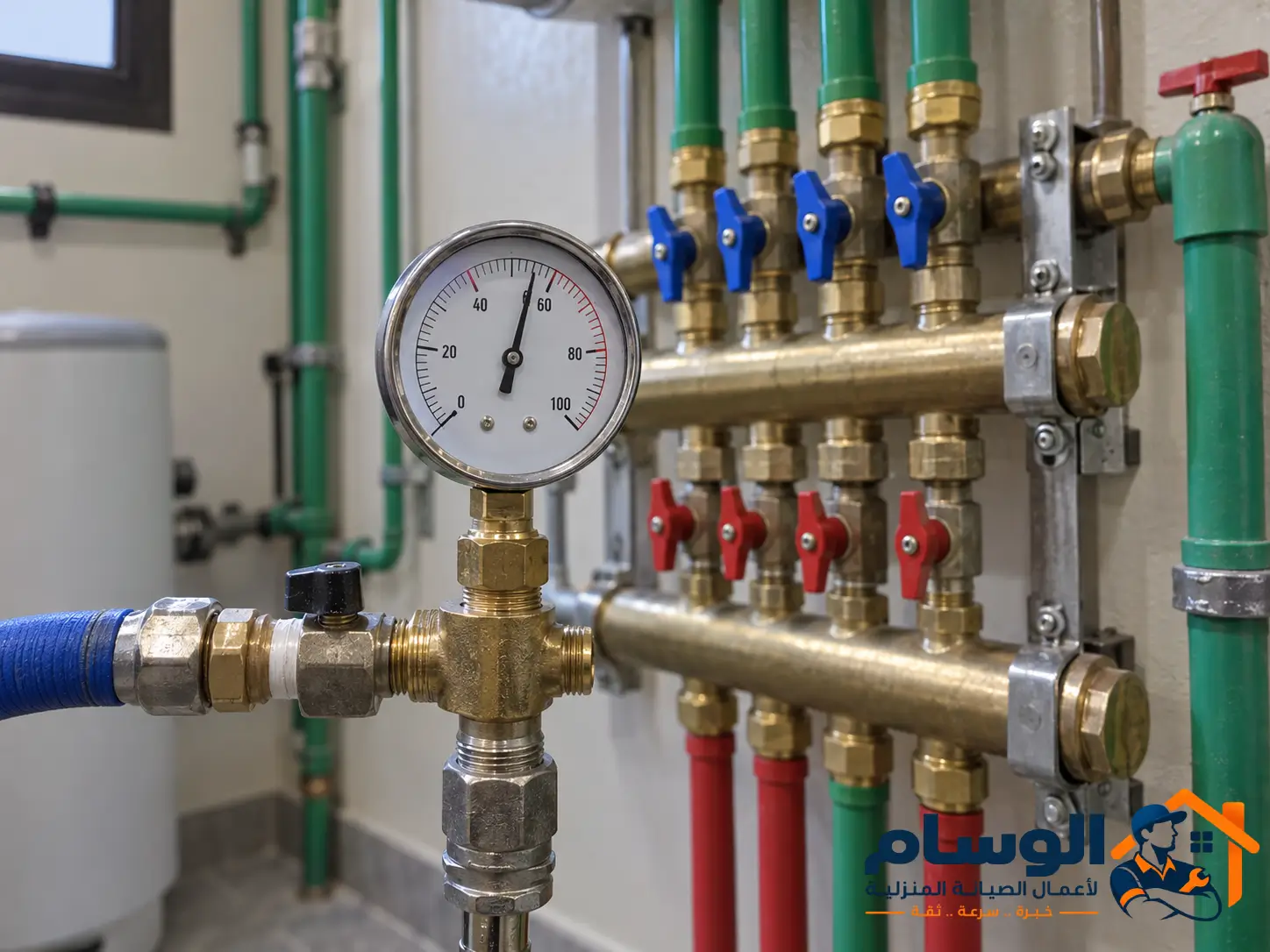 اختبار الضغط يعزل الخط المصاب قبل البحث عن نقطة التسرب