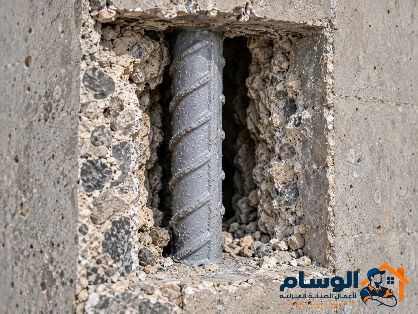 التشحيط خلف سيخ التسليح ليحيط به الجراوت من كل جهاته